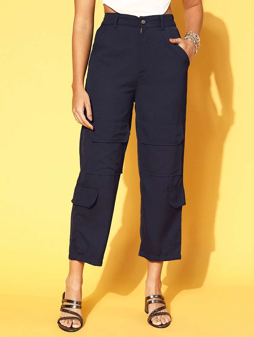 high rise solid cargo trouser 