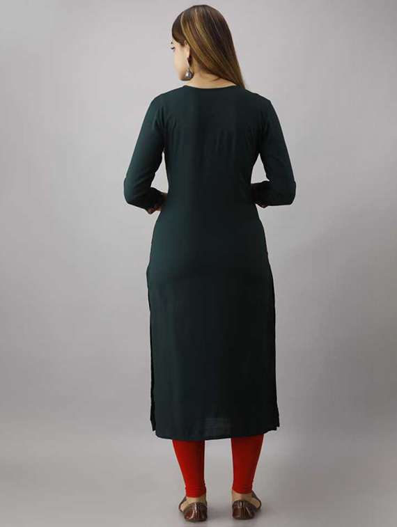 embroidered straight kurta - 18475755 -  Standard Image - 2