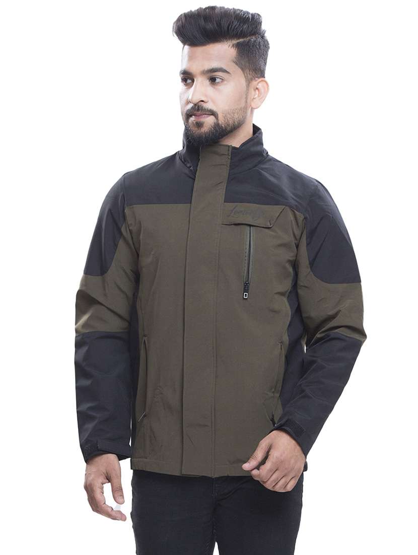 olive color block bomber jacket