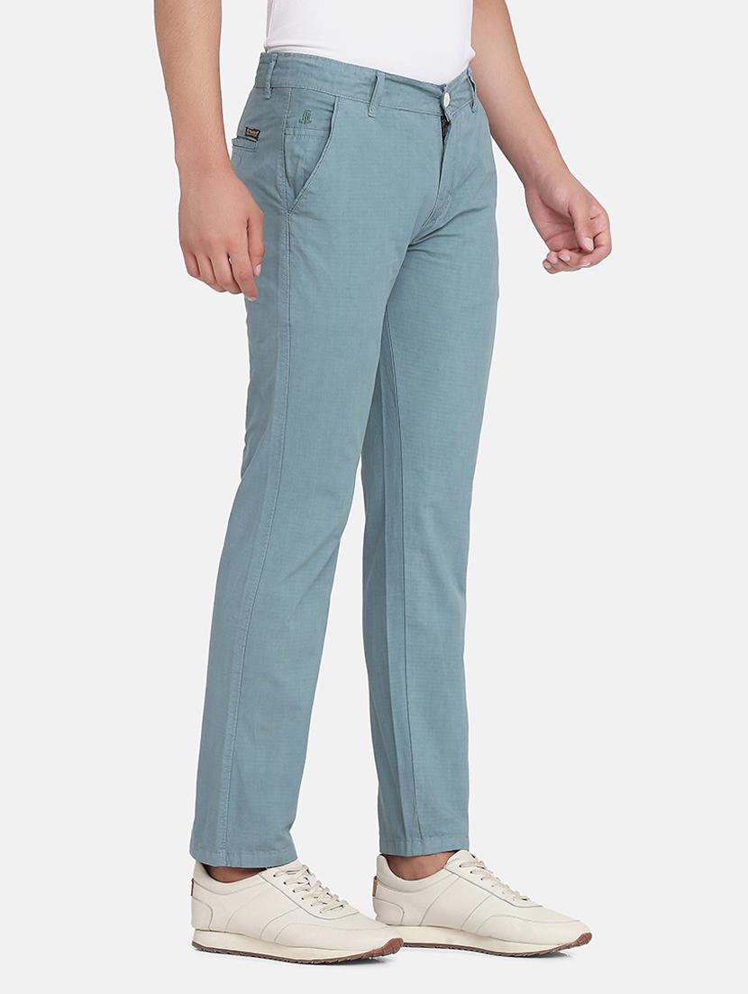green solid casual trouser - 18476003 - Standard Image - 2