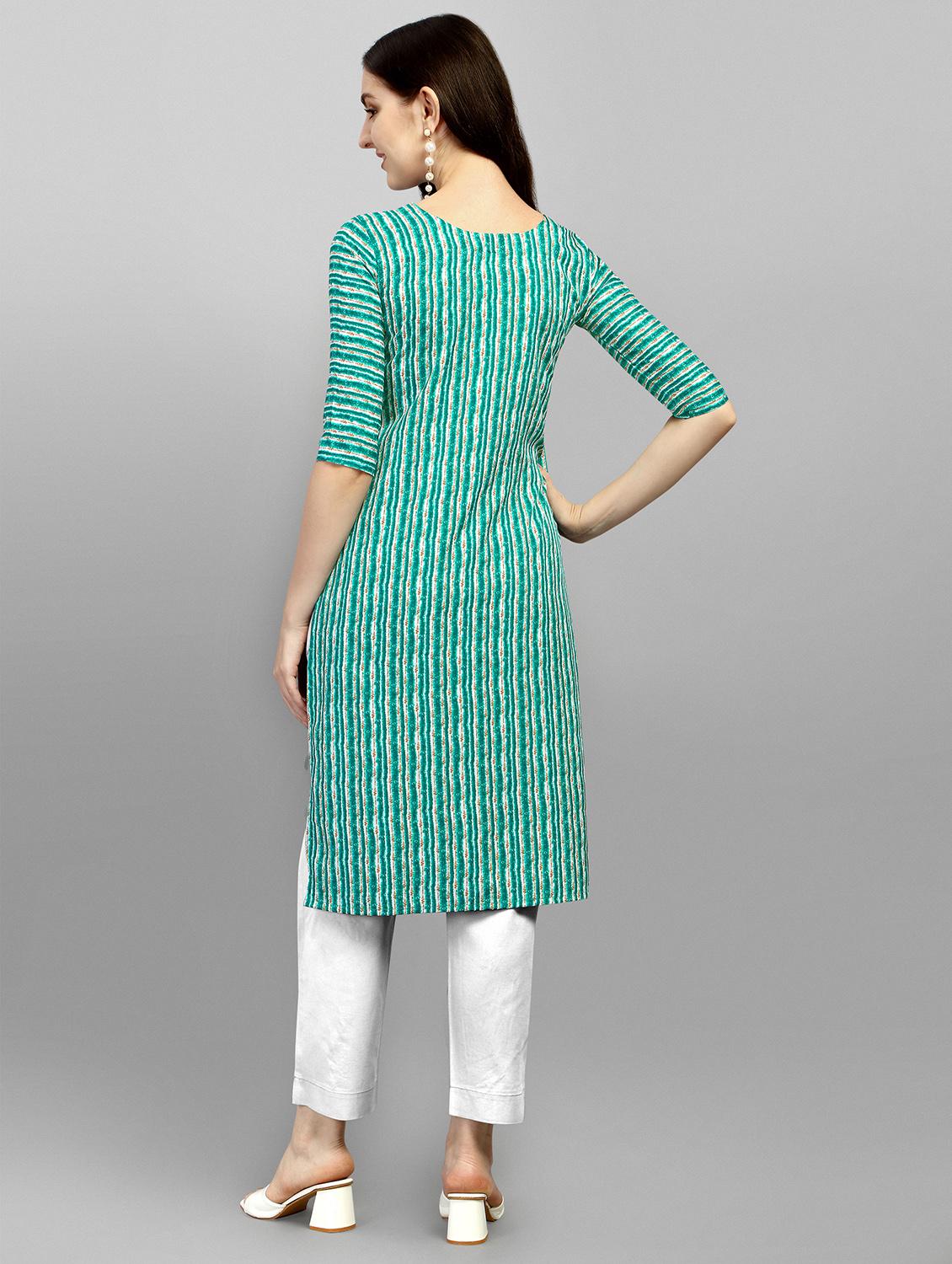 striped straight kurta - 18476231 - Standard Image - 2