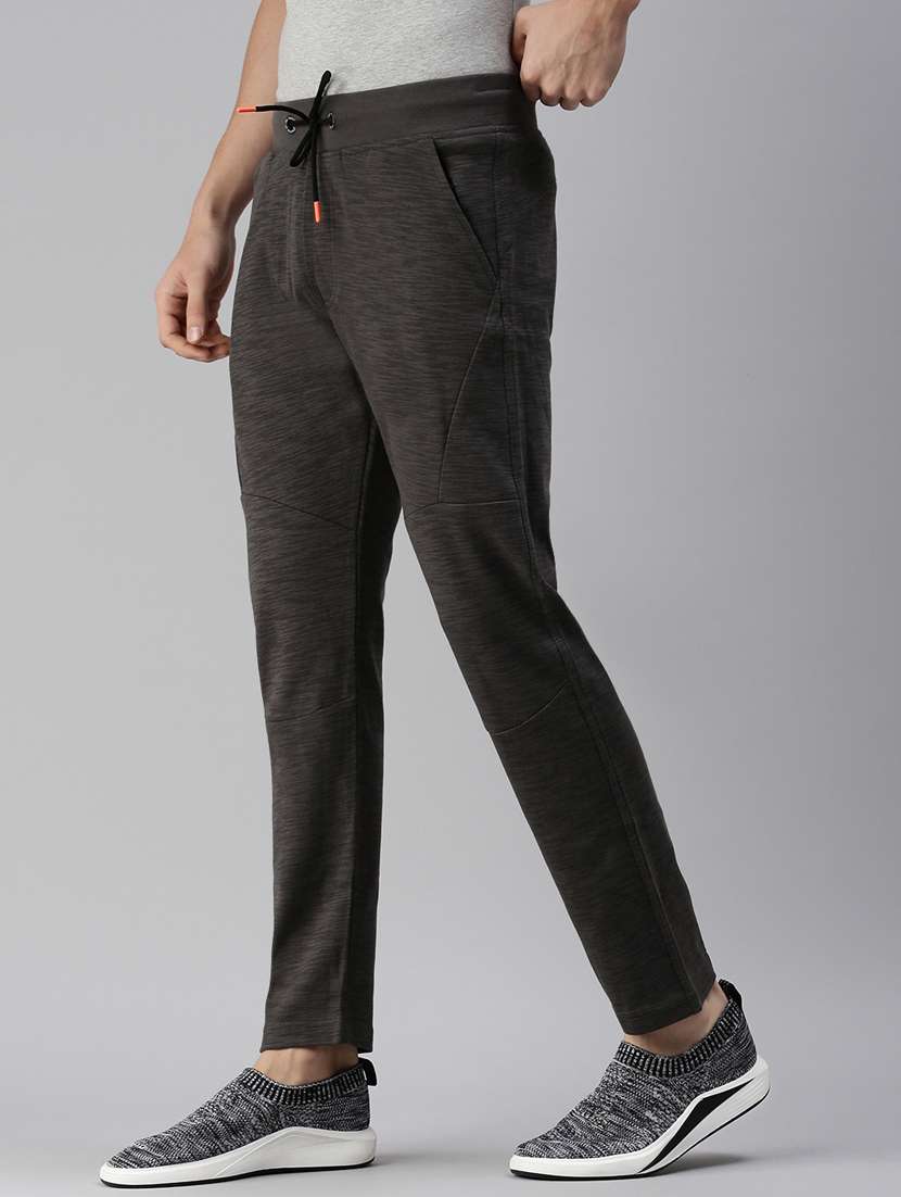 Charcoal Grey Melange Full Length Track Pant