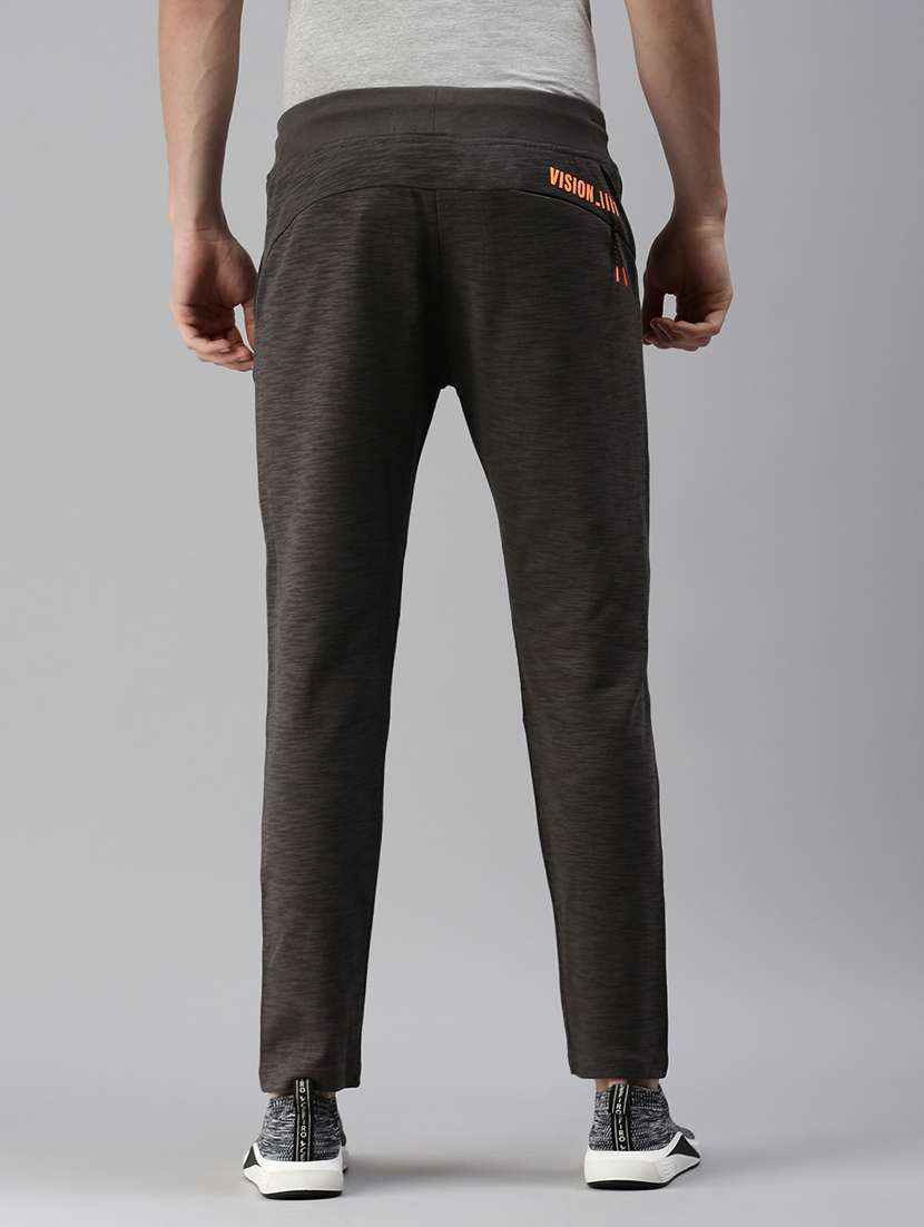 Charcoal Grey Melange Full Length Track Pant
