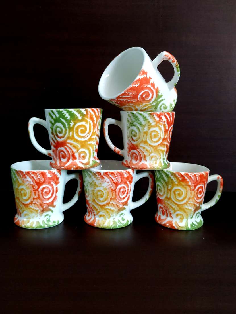 charming set of 6 cups | cupset | tea cups | set of 6 cups | ceramic