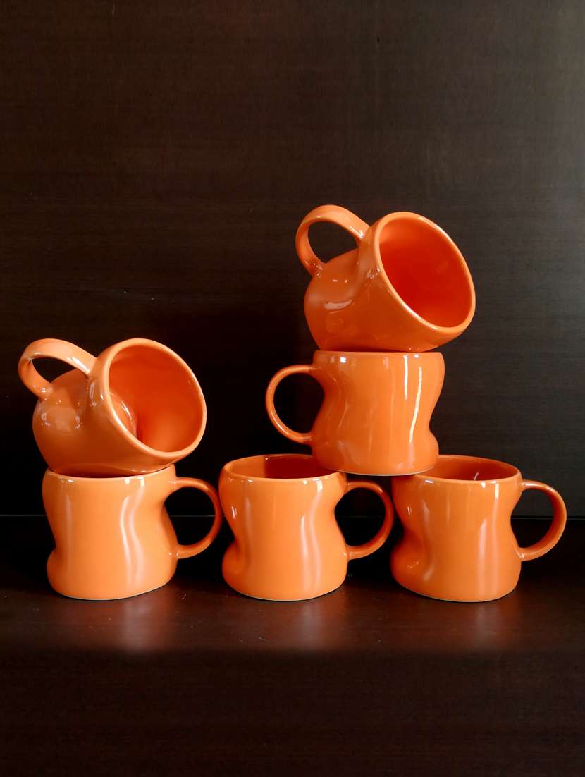 vibrant set of 6 cups | cup set | tea cups | set of 6 cups | stoneware