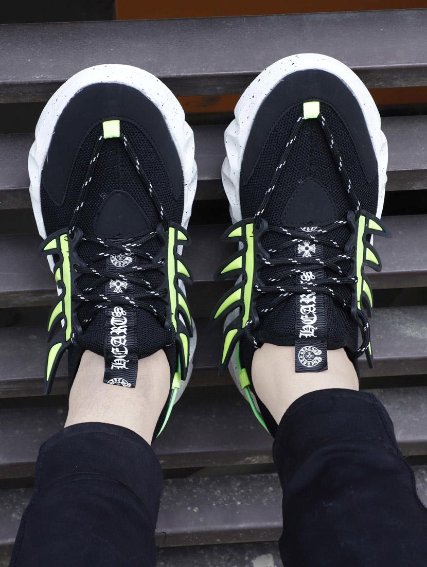 mens black lace up sport shoe - 18476825 - Standard Image - 2