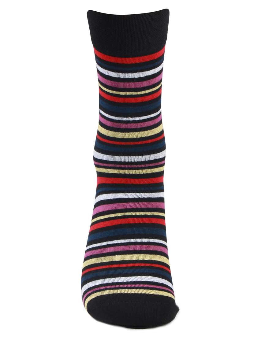 mens black striped above ankle length sock