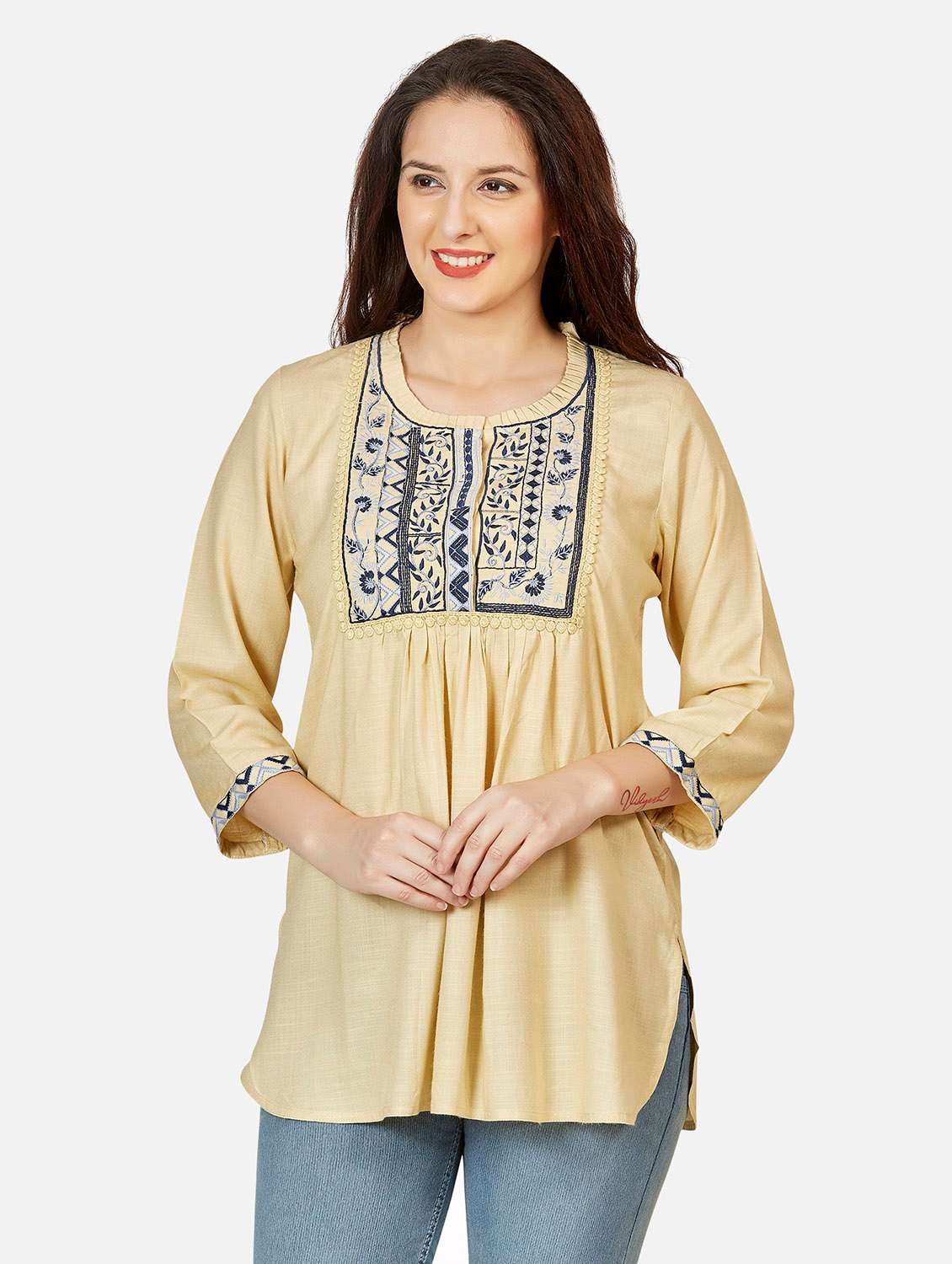 embroidered  fusion kurti