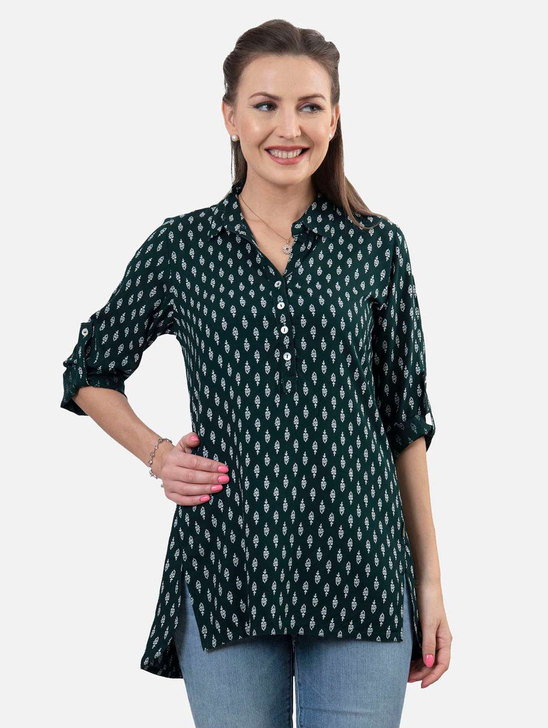 printed fusion kurti