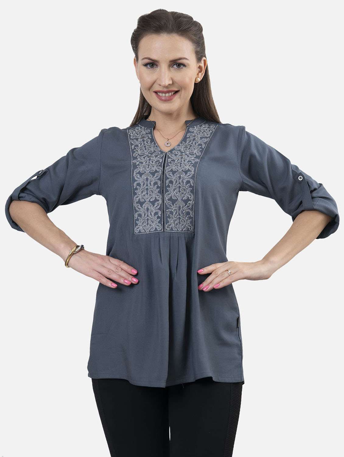 embroidered fusion kurti