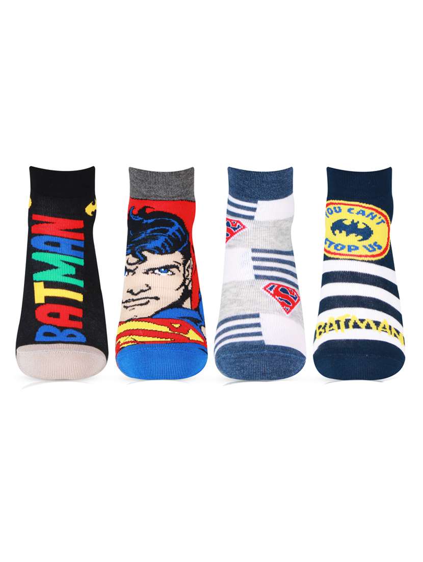 boys pack of 4 printed ankle length socks