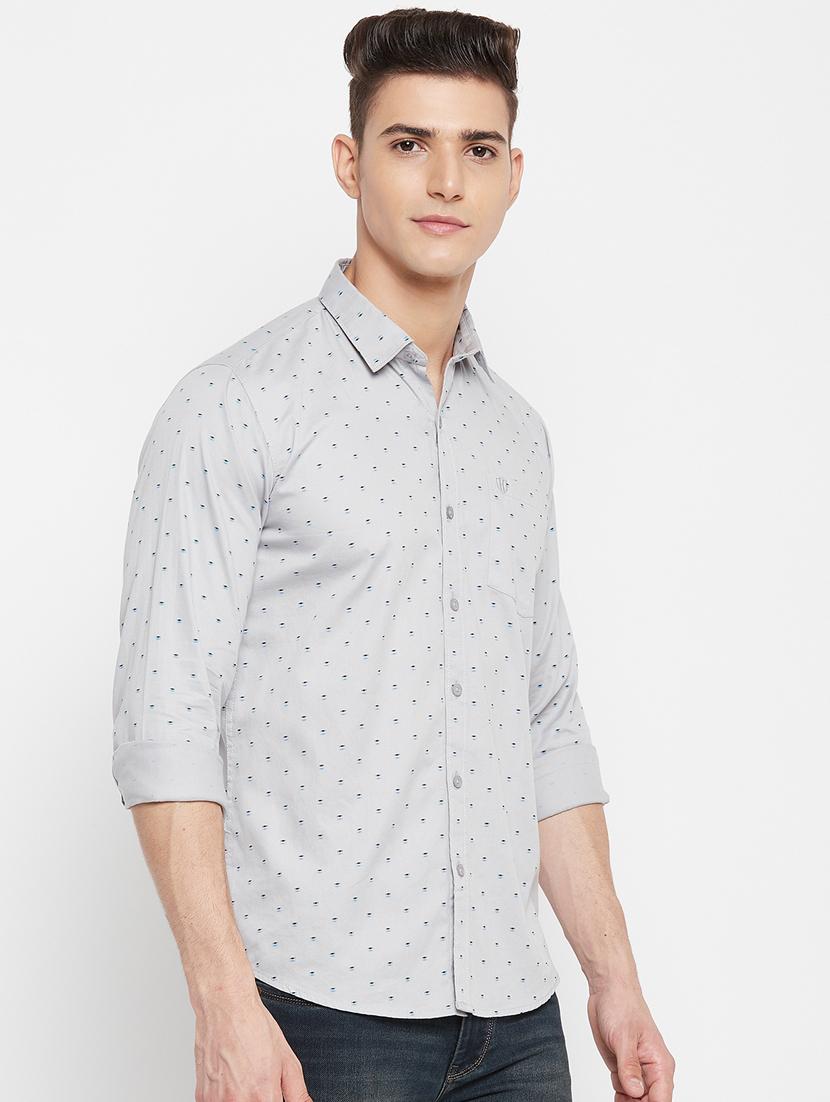 grey printed casual shirt - 18477081 - Standard Image - 2