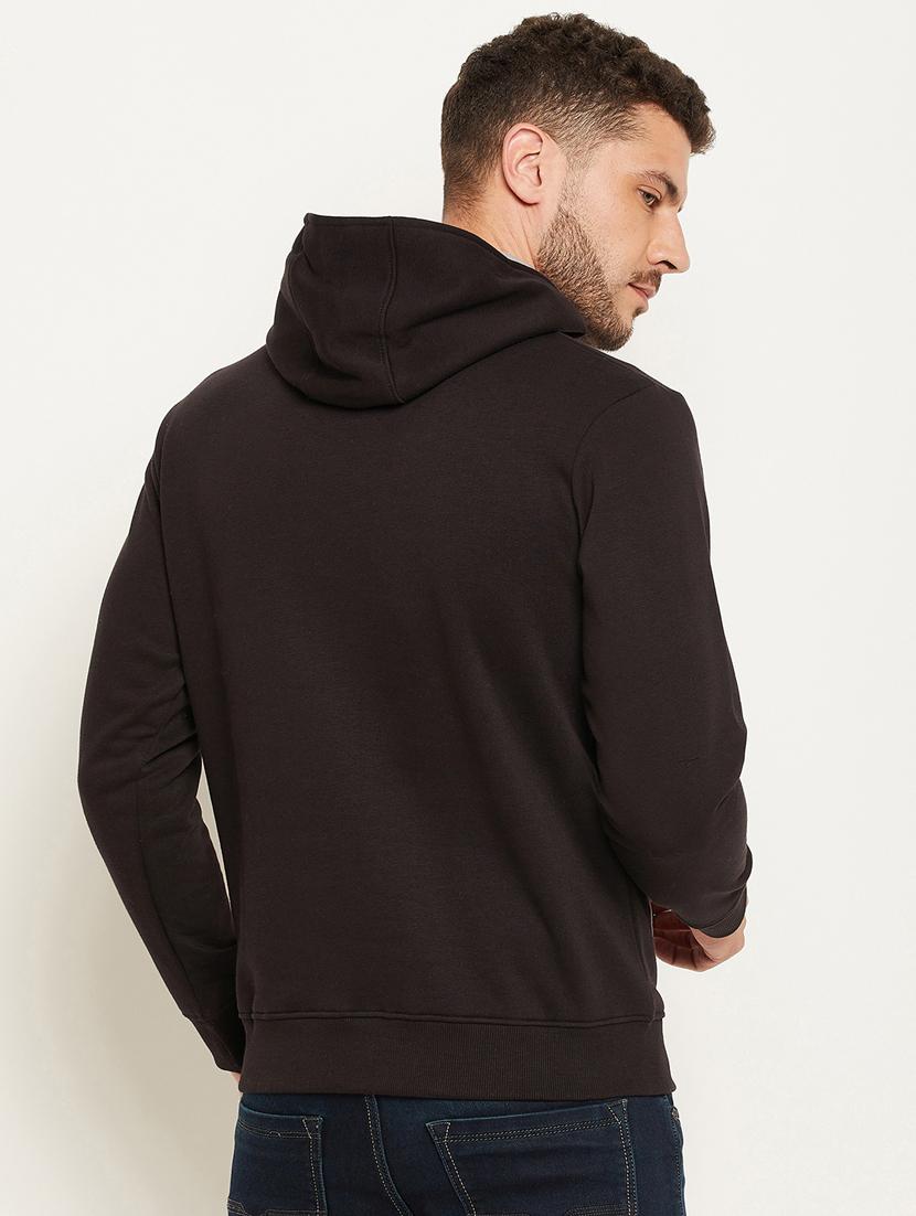 black solid hooded sweatshirt - 18477135 - Standard Image - 2