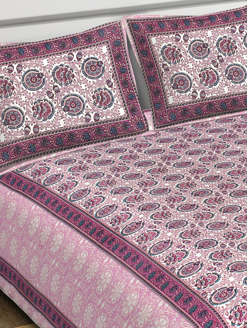 kalamkari buta printed 100% cotton pigment double bedsheet with pillow covers - 18477205 - Standard Image - 2