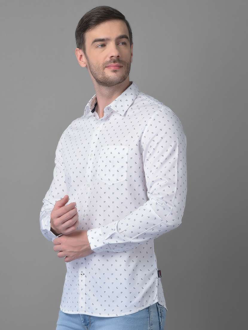 mens micro print casual shirt - 18477395 - Standard Image - 2