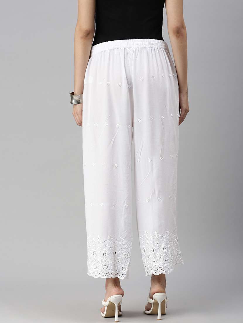 women tonal embroidered straight palazzo - 18478977 -  Standard Image - 2