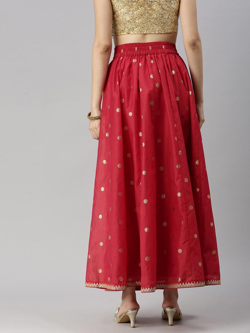 foil printed flared skirt - 18478988 - Standard Image - 2