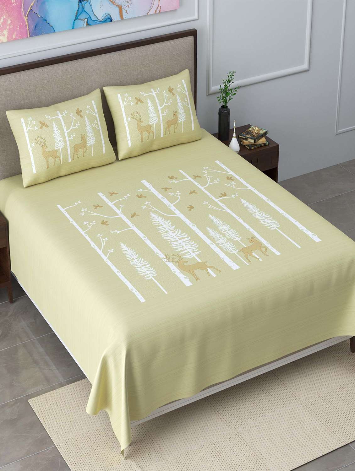easygoods 320 tc king size bedsheet with 2 pillow covers | burberry