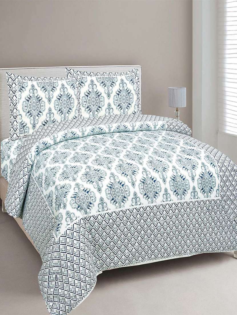 easygoods 240 tc queen bedsheet with 2 pillow covers | monarch