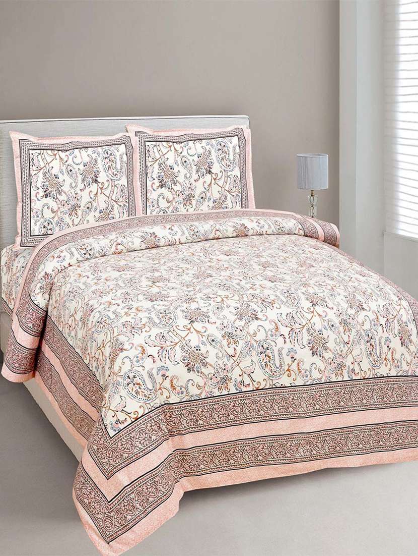 easygoods 240 tc queen bedsheet with 2 pillow covers | monarch