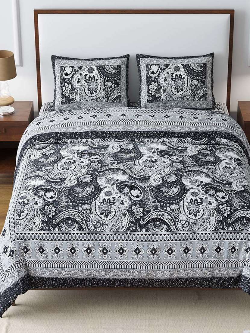 easygoods 240 tc queen bedsheet with 2 pillow covers | monarch