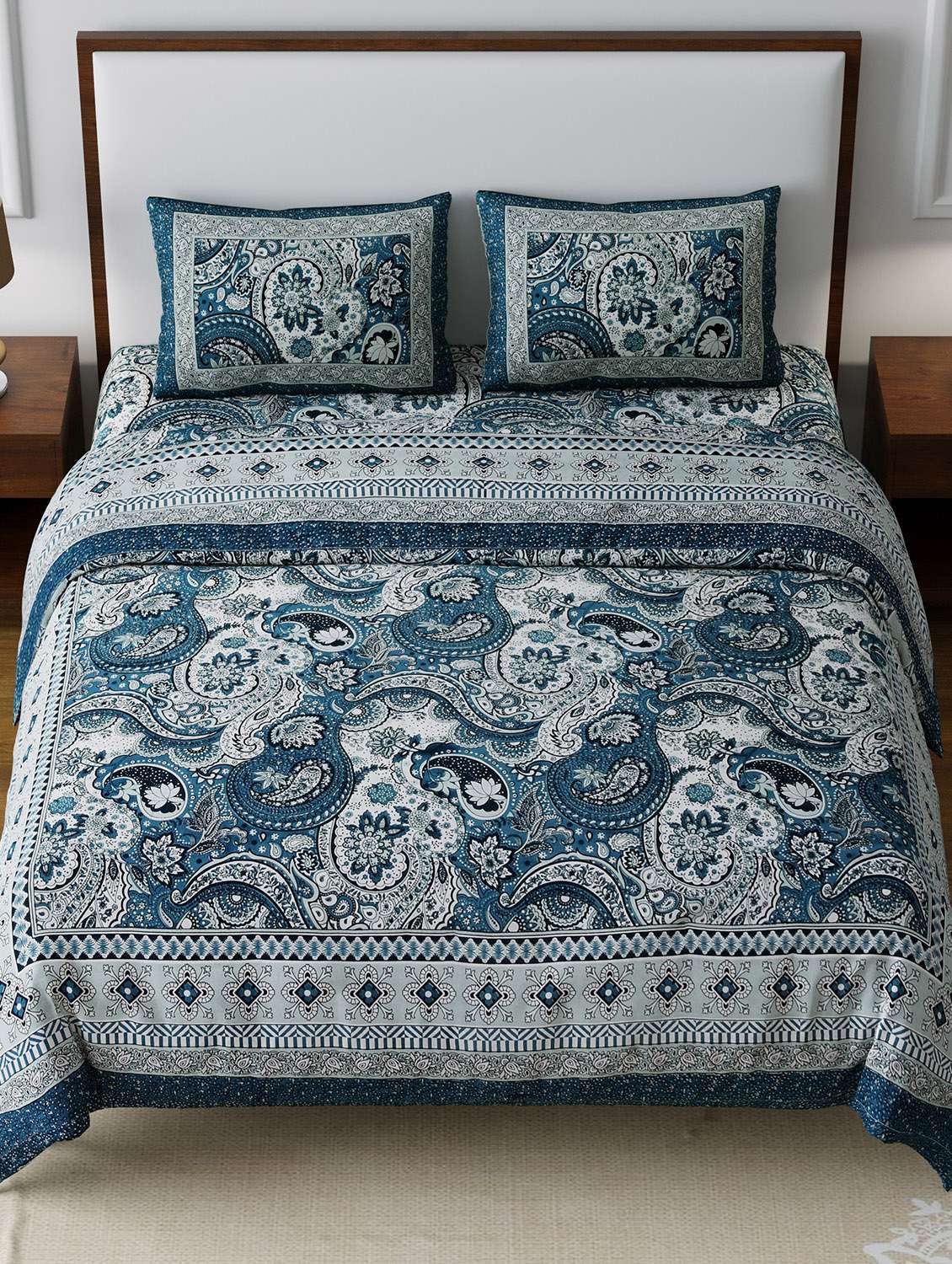 easygoods 240 tc queen bedsheet with 2 pillow covers | monarch