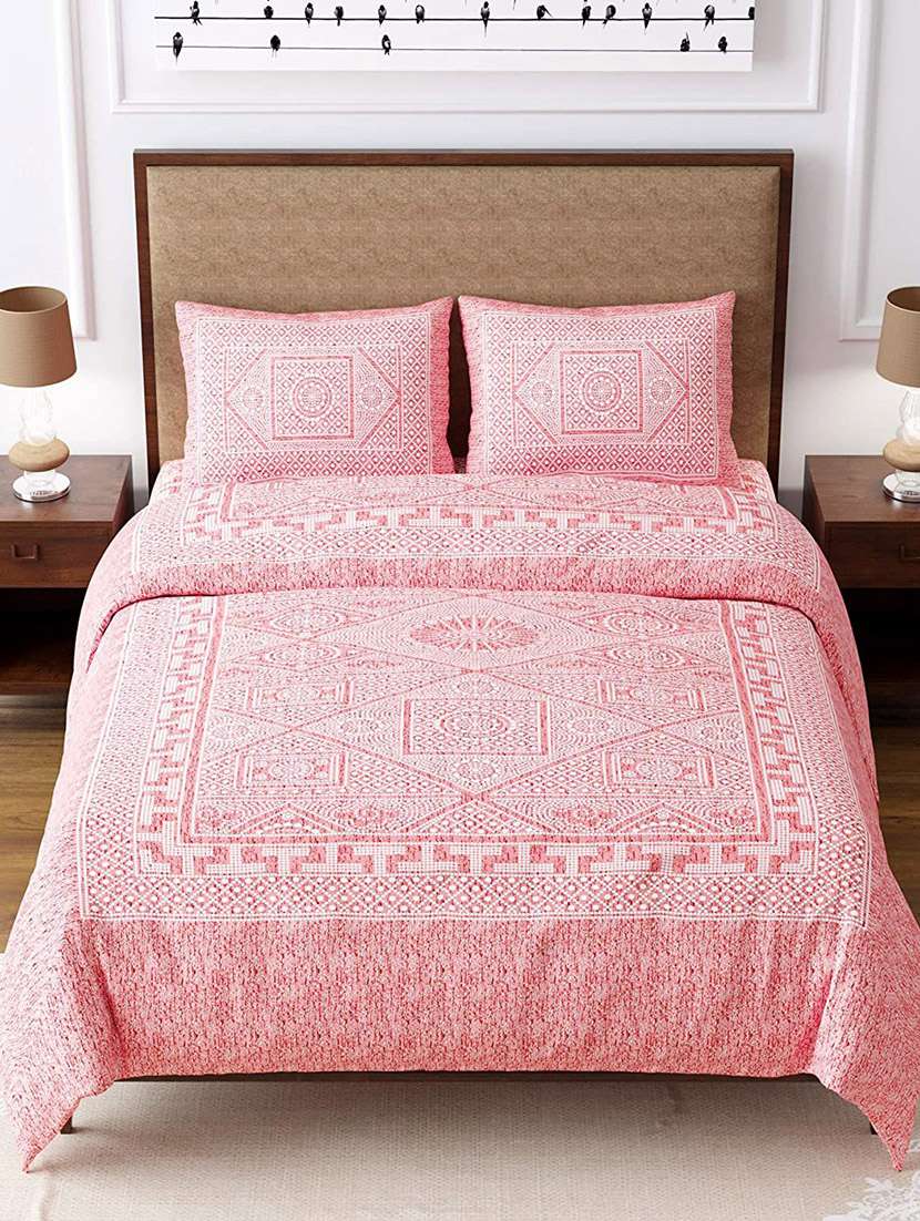 easygoods 240 tc queen bedsheet with 2 pillow covers | monarch