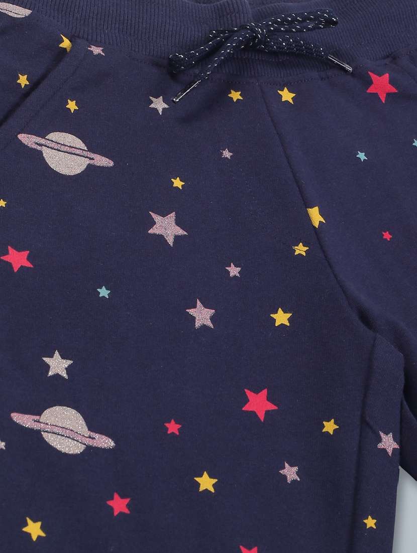 girls navy blue printed jogger  - 18479439 -  Standard Image - 2