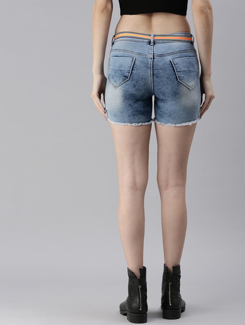 low rise washed shorts - 18479537 - Standard Image - 2