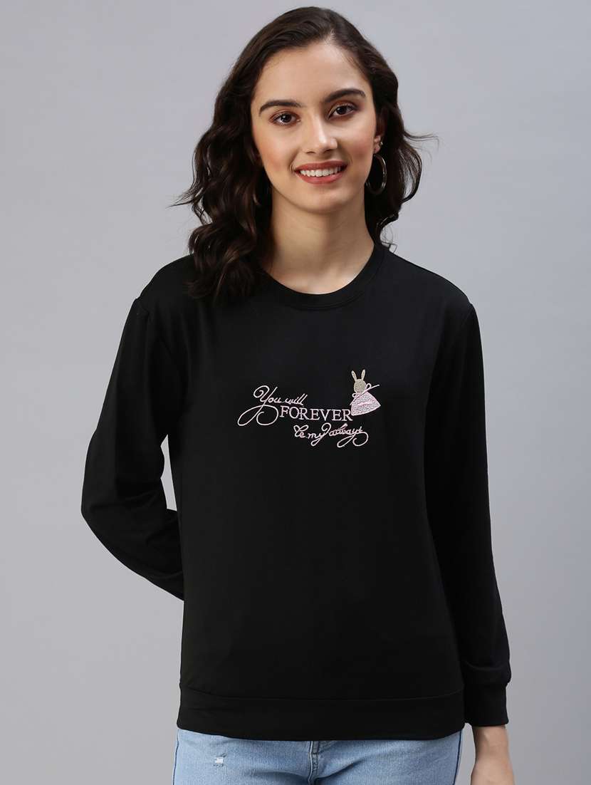 women's chest print sweatshirt