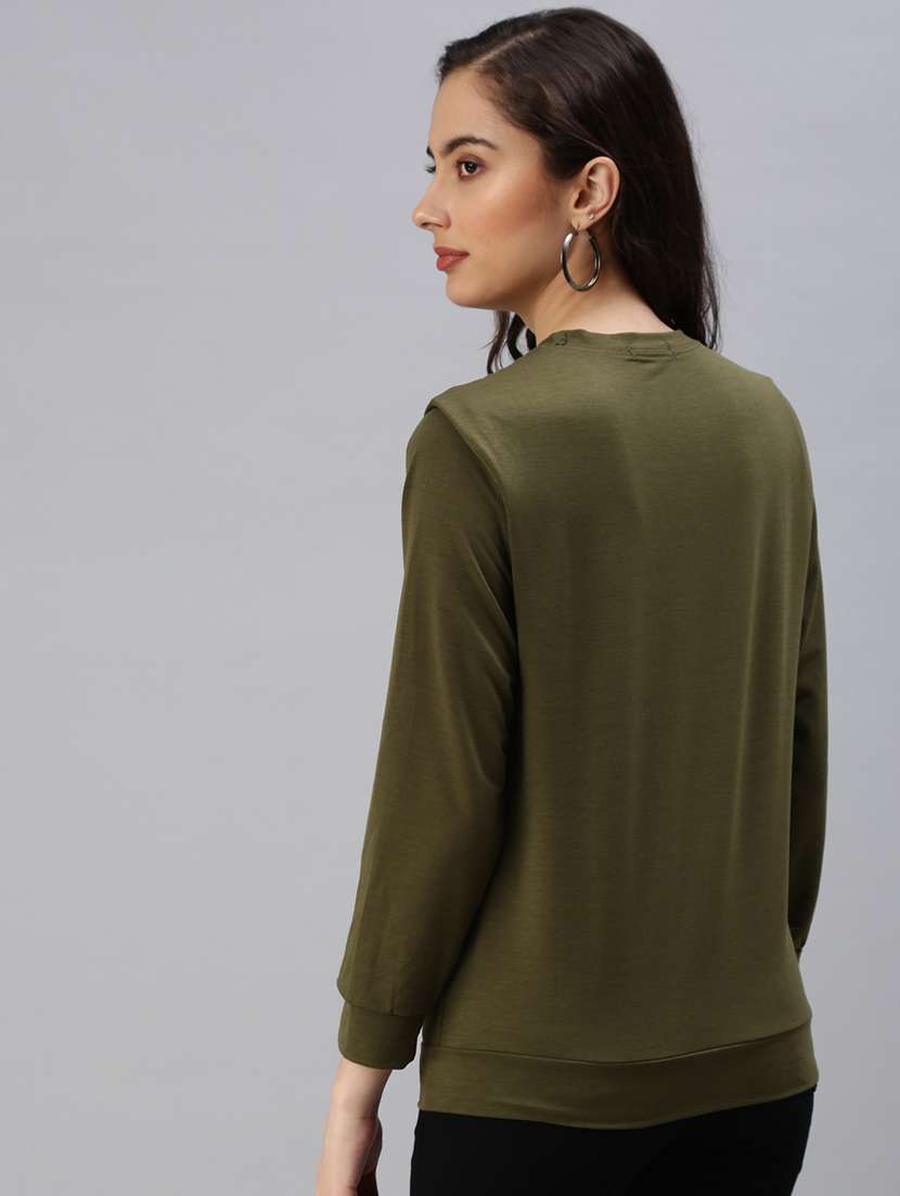 women's chest print sweatshirt - 18479555 - Standard Image - 2