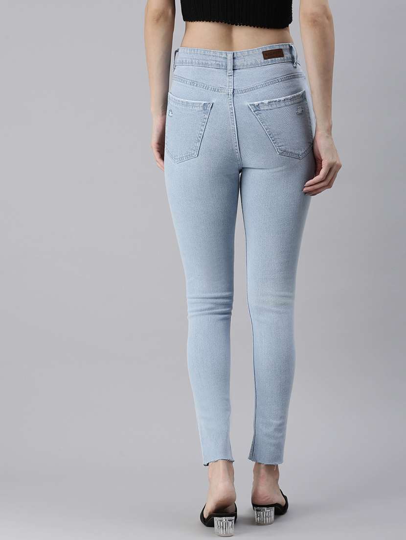 women's distress slim fit jeans - 18479593 - Standard Image - 2