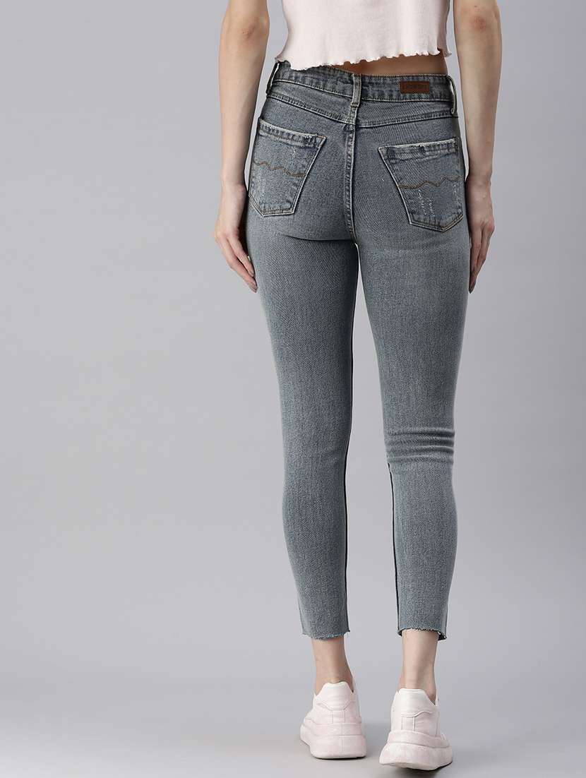 women's distress skinny fit jeans - 18479597 - Standard Image - 2