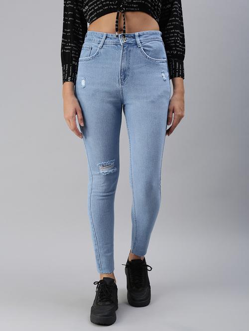 women's distress slim fit jeans - 18479605 -  Standard Image - 0