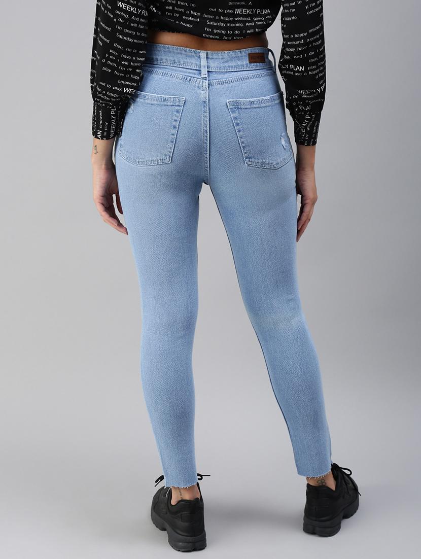 women's distress slim fit jeans - 18479605 - Standard Image - 2