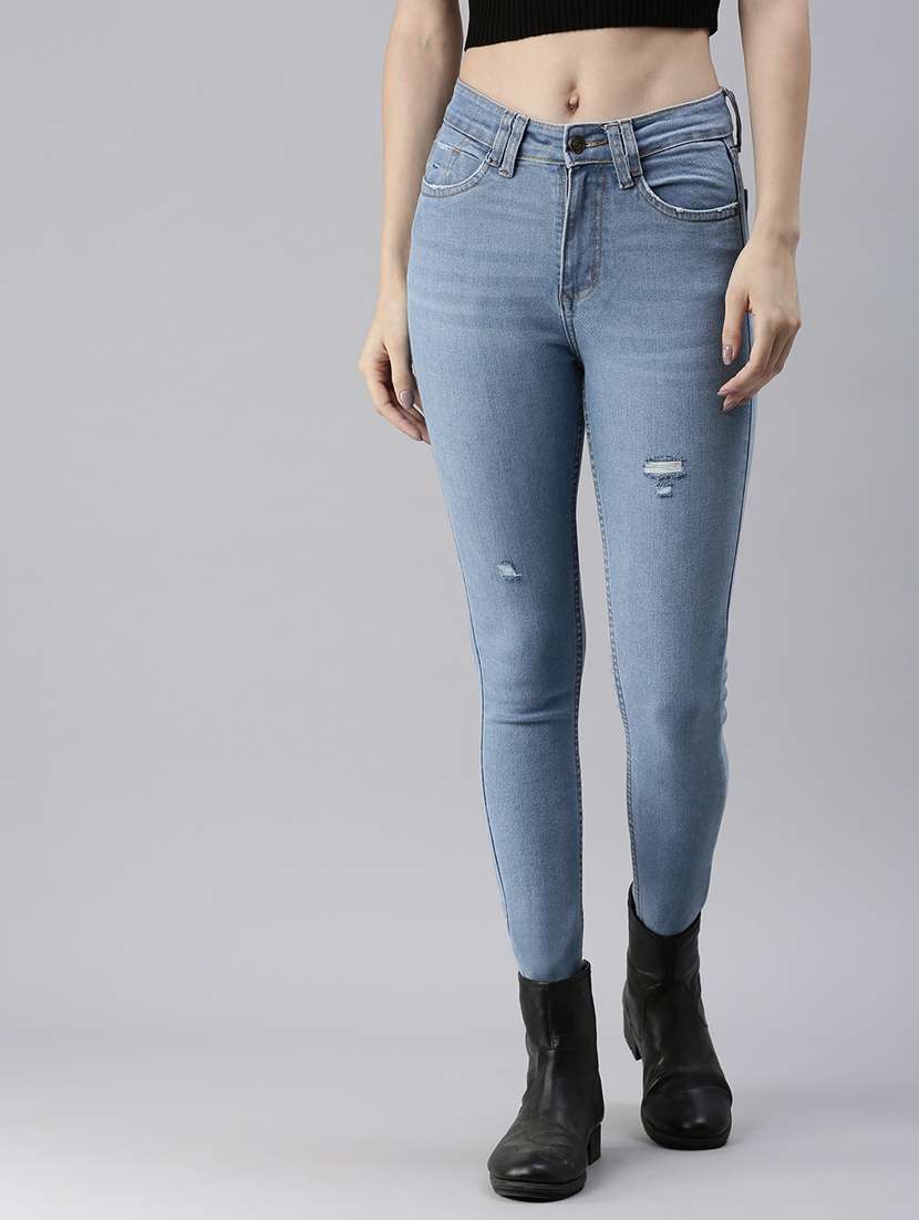 women's distress skinny fit jeans
