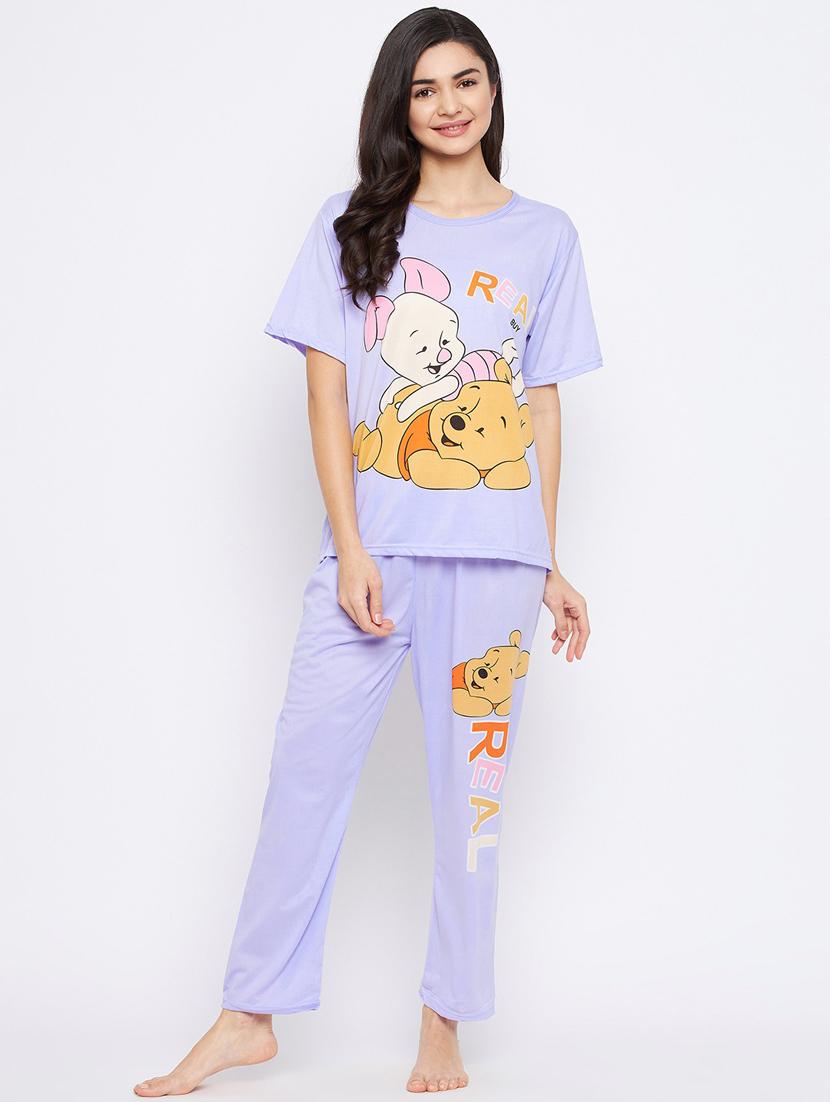round neck printed nightwear pajama set - 18479716 - Standard Image - 2