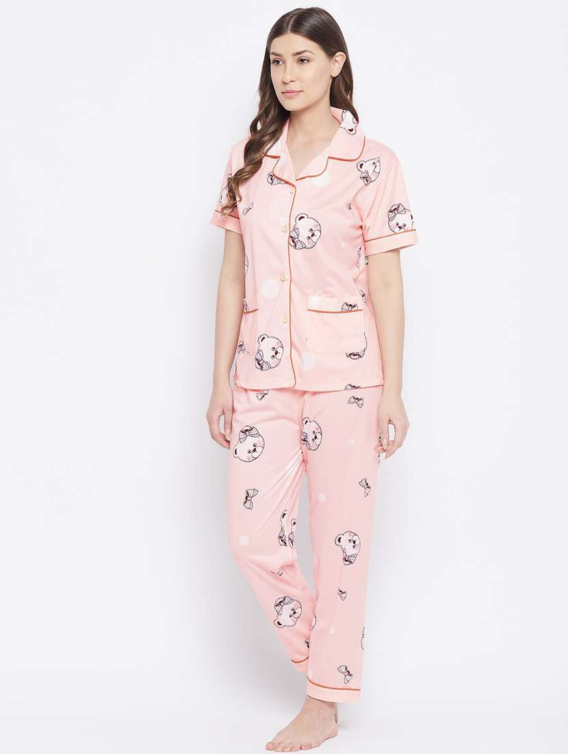 quirky printed nightwear pajama set - 18479717 - Standard Image - 2