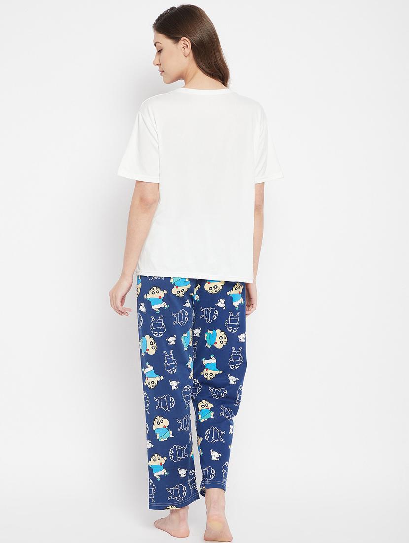 quirky printed nightwear combo - 18479726 - Standard Image - 2