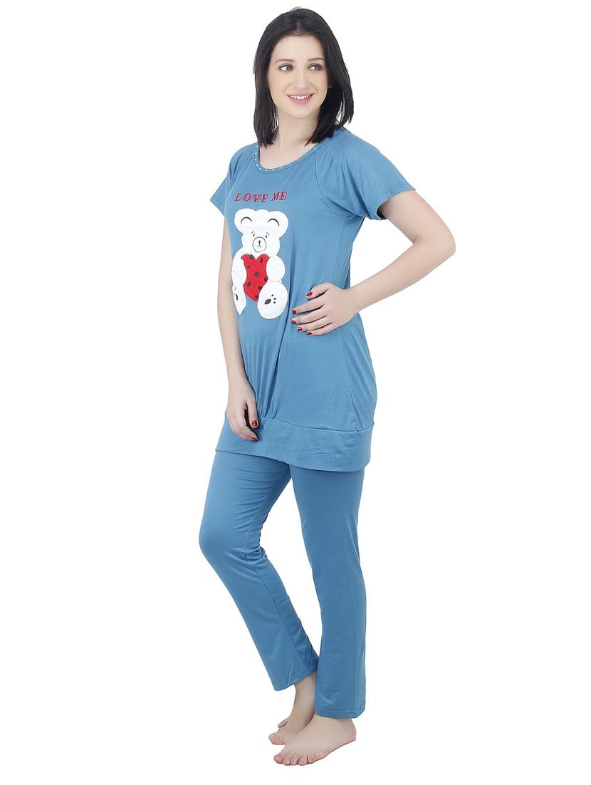 quirky printed nightwear pajama set - 18479775 - Standard Image - 2