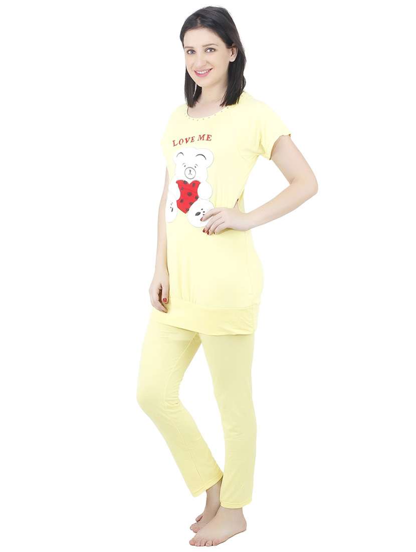quirky printed nightwear pajama set - 18479777 - Standard Image - 2