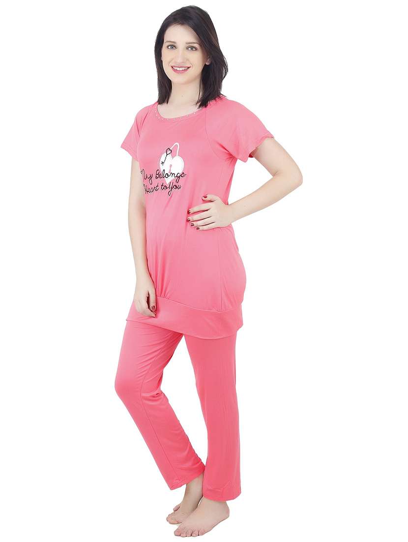 quirky printed nightwear pajama set - 18479779 - Standard Image - 2