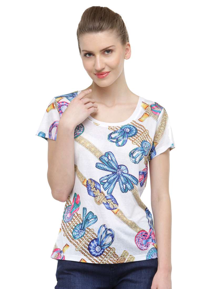 women's all over print round neck t-shirt