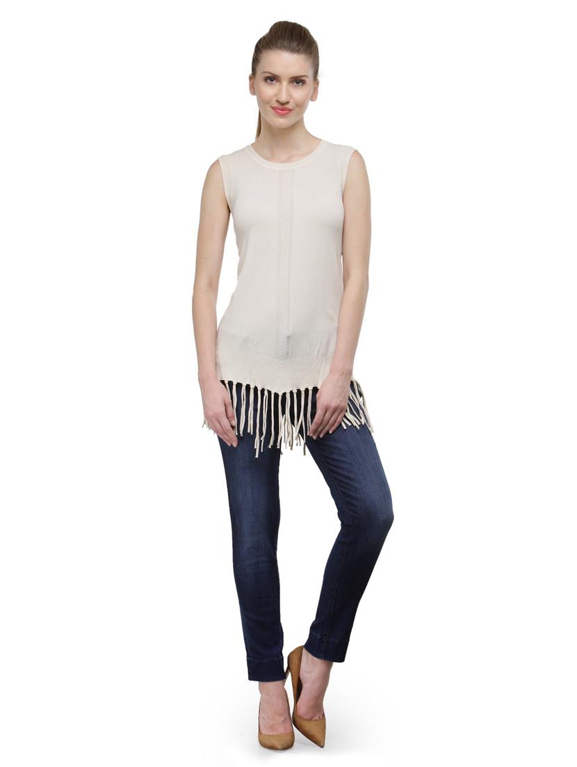 women's straight round neck top - 18479810 - Standard Image - 2