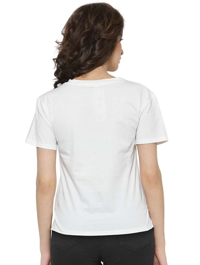 women's front print round neck t-shirt - 18479815 -  Standard Image - 2