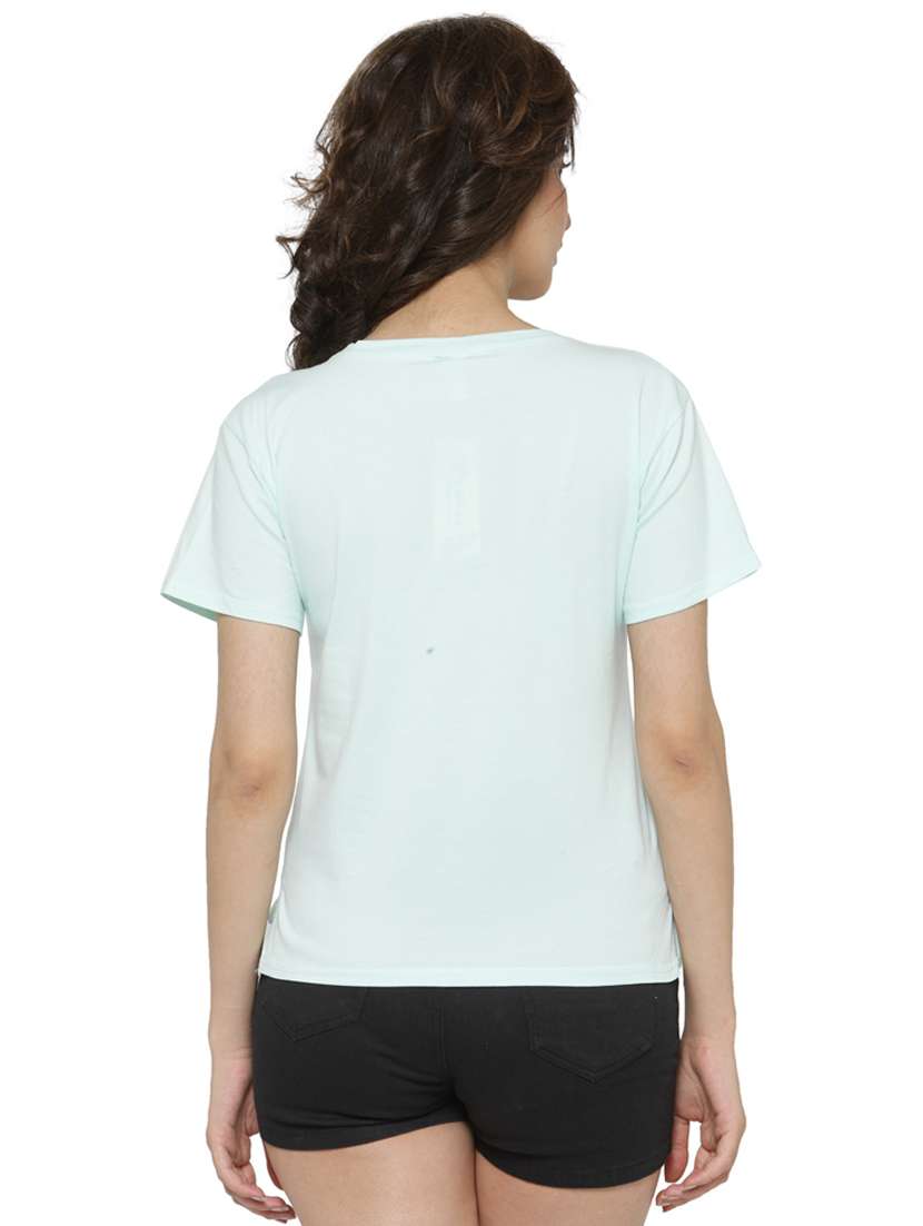 women's chest print round neck t-shirt - 18479829 -  Standard Image - 2