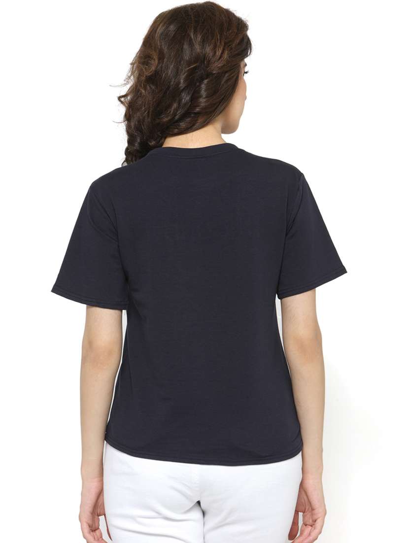 women's chest print round neck t-shirt - 18479831 -  Standard Image - 2