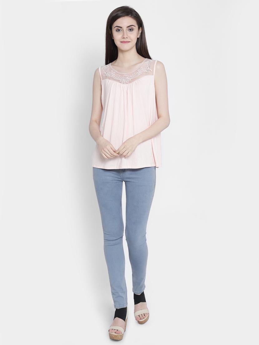 women's straight round neck top - 18479842 - Standard Image - 2