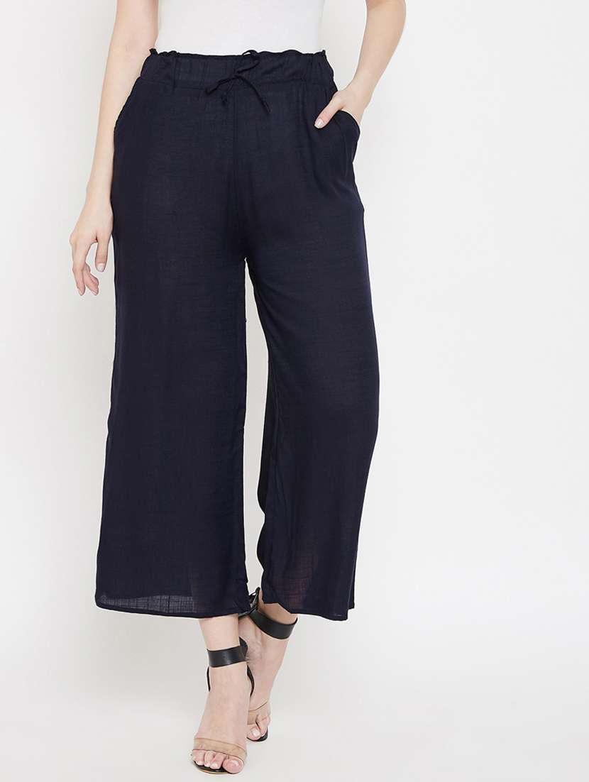drawstring waist solid palazzo  - 18479922 -  Zoom Image - 0