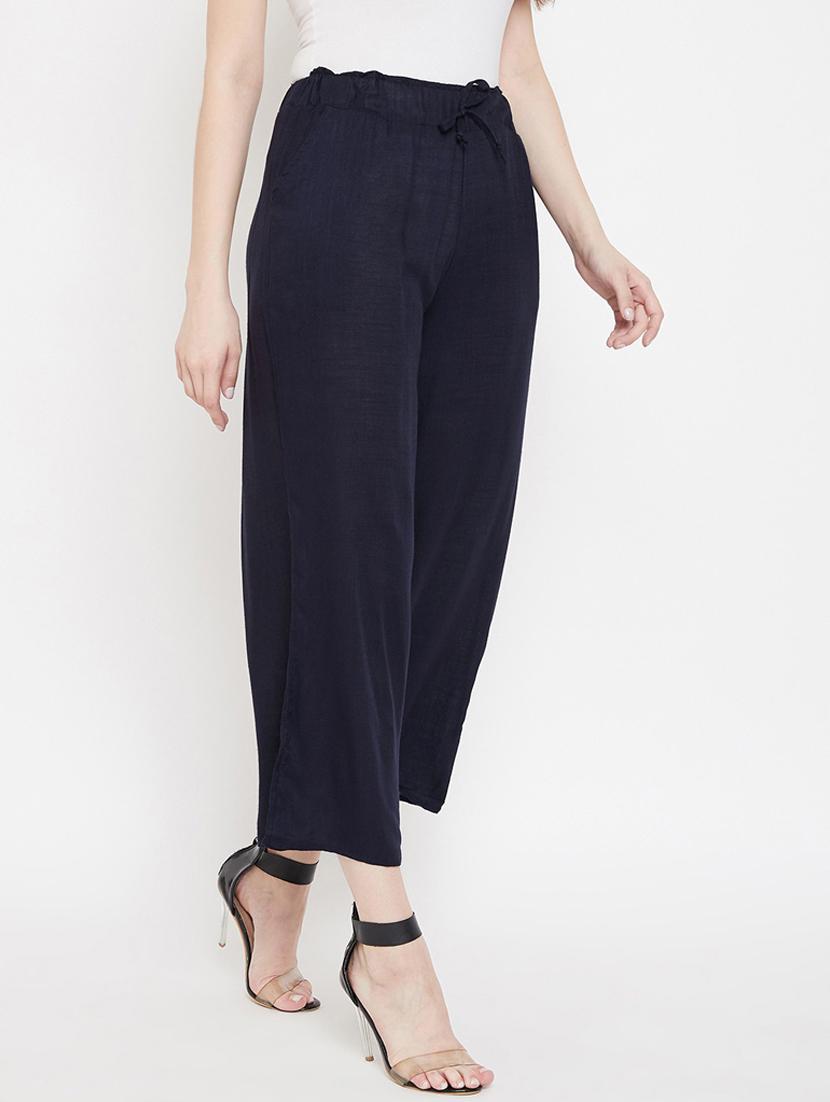 drawstring waist solid palazzo - 18479922 - Standard Image - 2